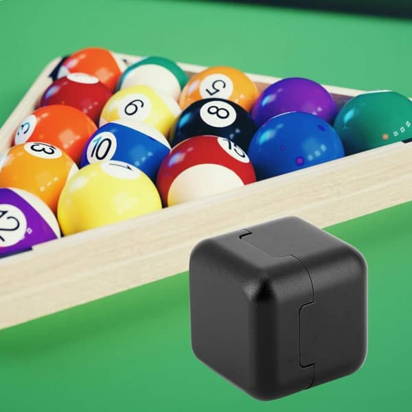 Bærbar lukket kridtboks, aluminium poolkø kridtholder billardtilbehør (sort) Black