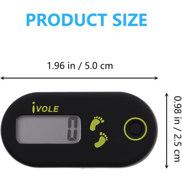 3D Digital Stegräknare Noggrann Stegräknare Träningstid Tyst med Klämma och Snöre