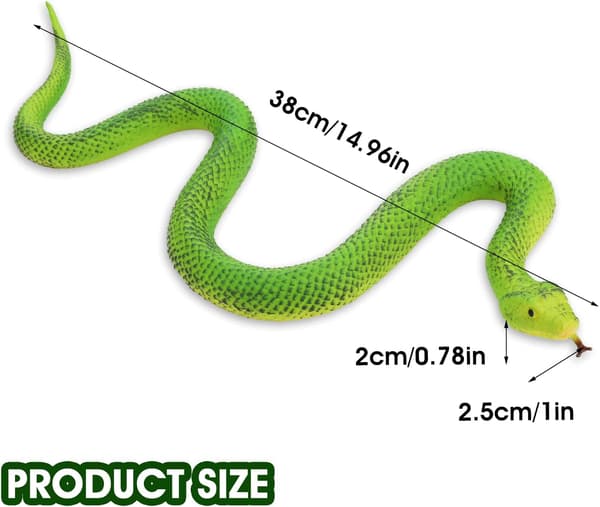 Elastisk gummislange realistisk dyrefigur store regnskovsslanger legetøj til Halloween-dekoration (grøn) Green