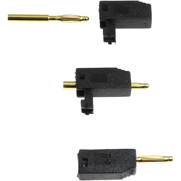 2mm Mini Stackable Bananplugg Kabelkontakt Lödmonterad (10st Röd+Svart)