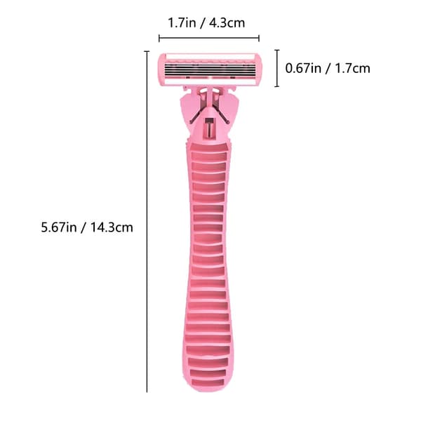 Engangsbarberhøvel for kvinner, glatt barberblad, multifunksjonell hårfjerner (rosa) Pink