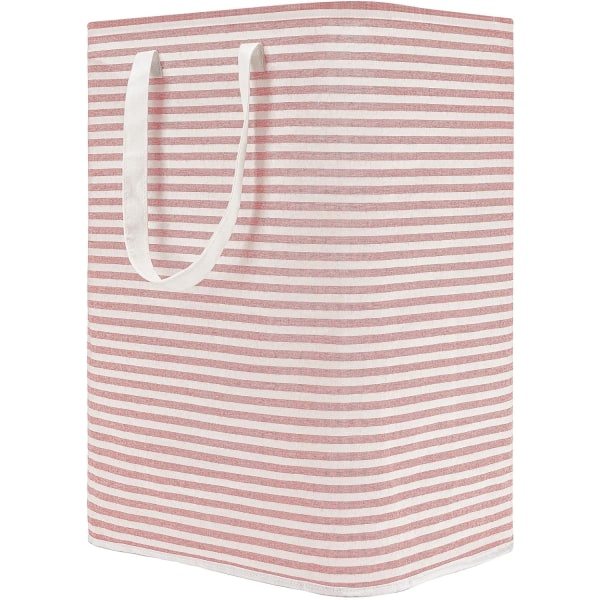 77L fristående tvättkorg, hopfällbar stor bomullskorg för kläder (rosa) color 4