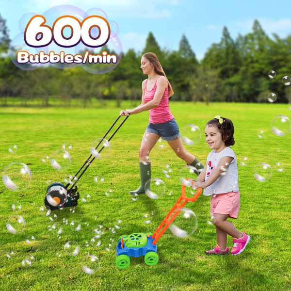 Automatisk bubbelblåsare matad av batteri, gräsklippare för barn, 600 bubblor per minut