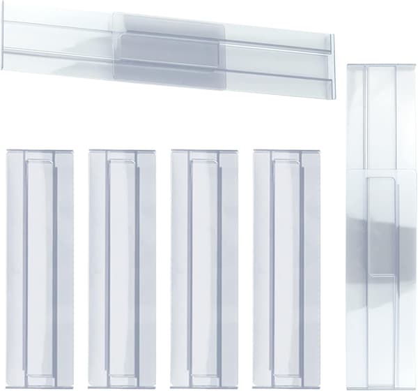 6 STK Klare Skuffeinddelere Organizer, Udvidbare Skuffeinddelere i Plast (Transparent)