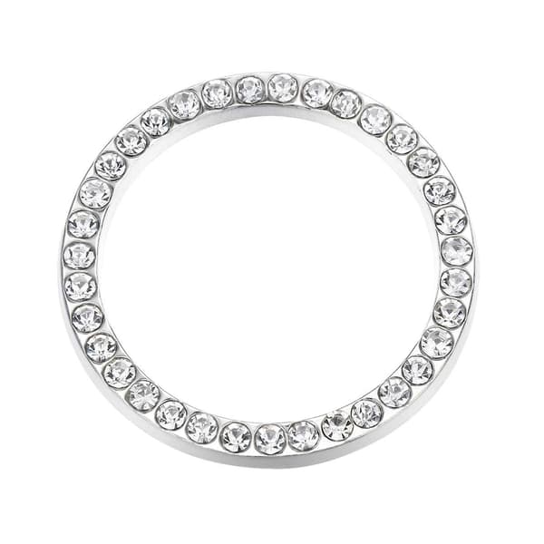 Auto Motor Start Stop Knapp Ring Kristall Bling Rhinestone Bil Dekor Tillbehör (Vit)