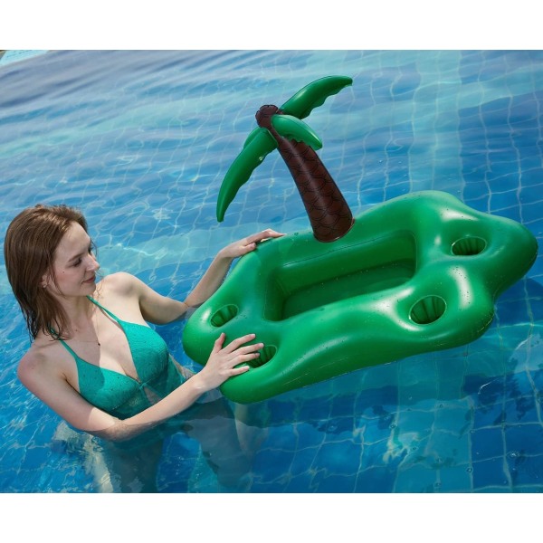 Drink Holder Pool Uppblåsbar Pool Bar Uppblåsbar Pool Drink Holder Flytande（kokospalm） Color 2