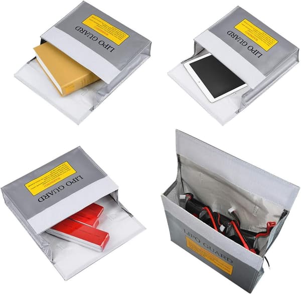 2 stk Lipo batteri sikkerhetspose, brannsikker eksplosjonsbeskyttelse, litiumbatteri, sikkerhetspose for lading