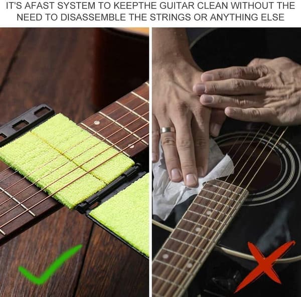2 st fretboard gitarrsträngstorkare rengöring för gitarr och andra instrument