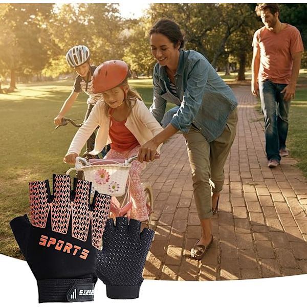 Keleily cykelhandskar för barn, 1 par barnsporthandskar, utomhussporthandskar (orange) Orange