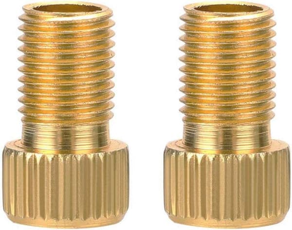 2 stk. Presta til Schrader messing cykelventiladapter med tætningsringkonverter