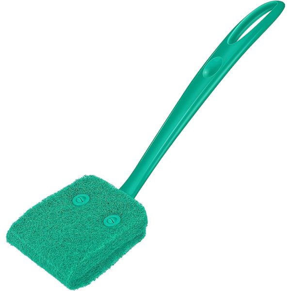Akvariealg skrapa dubbelsidig skrubber med 25 cm halkfritt handtag