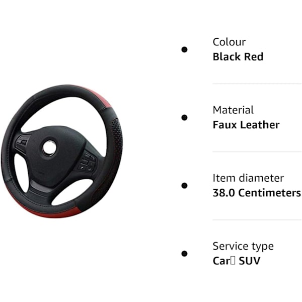 Bilstötskydd 38CM / 15 '' Hålpunchning Anti-Slip (Svart Röd)
