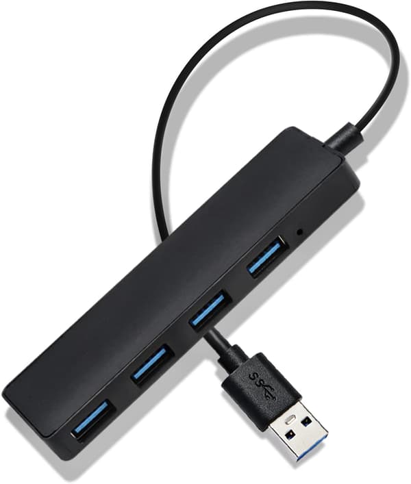 USB-hub, 4 USB-porter bærbar multi-USB-hub med 3 USB 2.0, 1 USB 3.0 for bærbar PC, svart