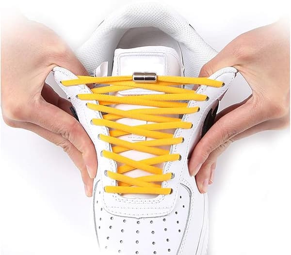 Elastiske snørebånd til sneakers til børn og voksne, elastiske snørebånd uden binding Orange