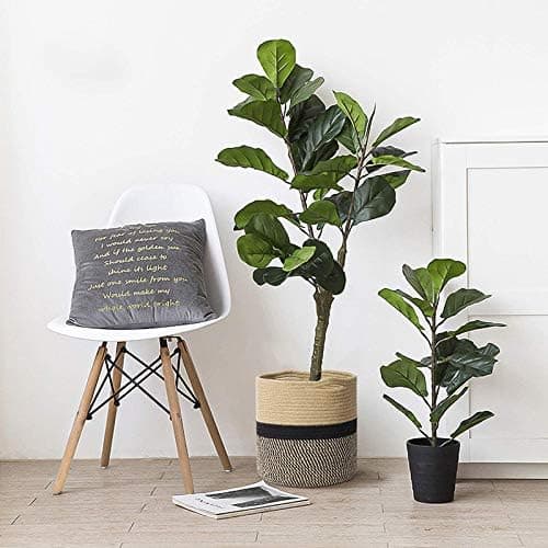 2-pack jute rep planterkorg, 30 cm + 20 cm, modern vävd förvaringskorg