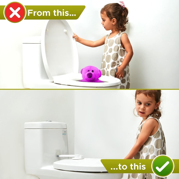 WC-lås barnsäkerhet, idealisk baby proof WC-sitslås med 3M-lim, enkel installation (1-pack)