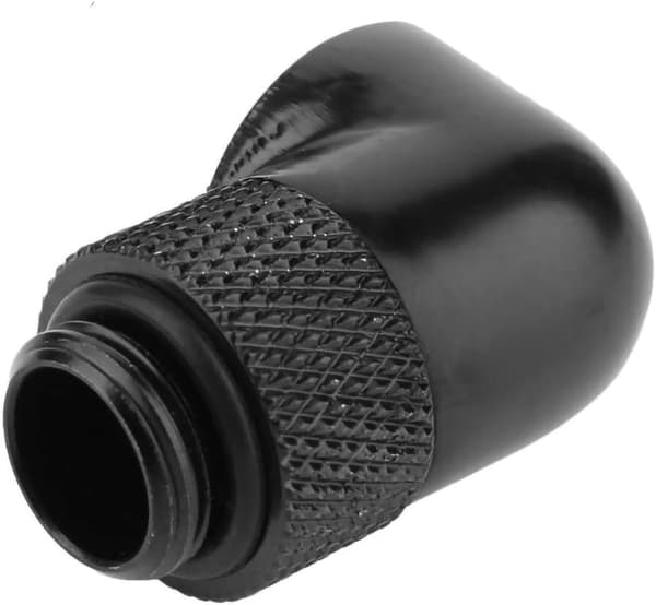 G1/4\" Han til Hun Forlængerfitting, 90 Graders Roterende Fitting Adapter, Sort, Pakke med 4
