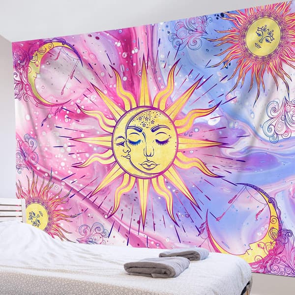 Rose Tapestry Marmor Veggdekorasjon Tie Dye Tapestry Romdekorasjon