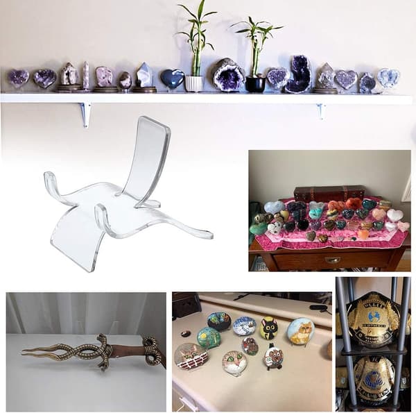 10 stk. akryl trekantede displays - klare plastik samleobjekter display (medium) M
