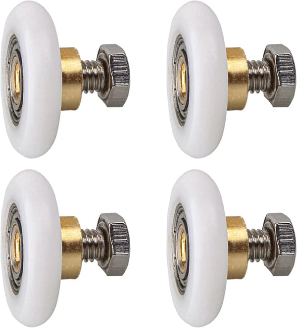 Duschdörrulle, 4-pack duschdörrrullar löpare 23mm diameter badrum dubbla hjul (20MM) 20mm