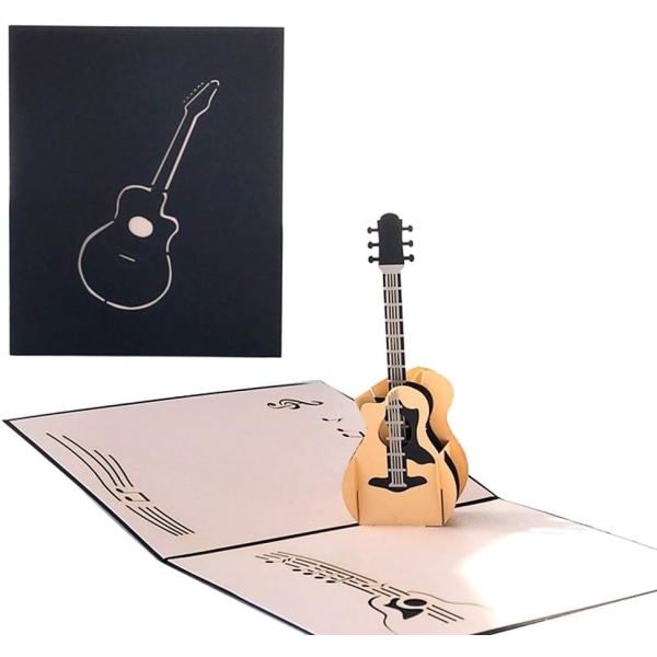 3D-gitarr pop-up födelsedagskort Jubileumskort examenskort Barnens dag (stil 3)