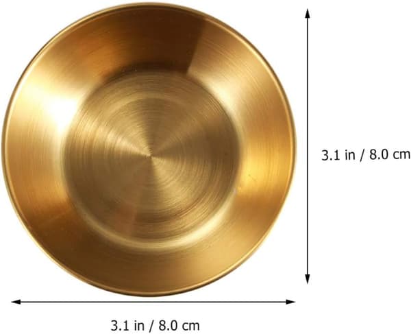 4 stk. runde miniskåler i rustfritt stål til husholdningskrydder (gull) Gold