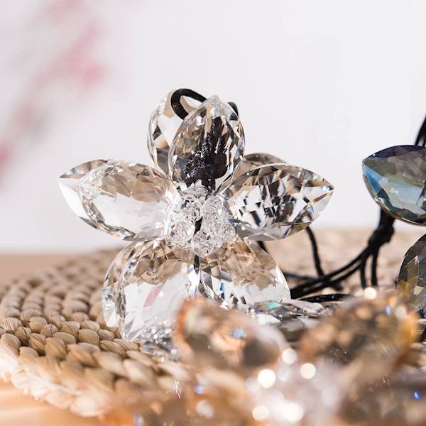Bling Bling färgglada kristallblommor bilbackspegelhänge