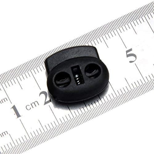 100 stk. ovale DIY-fjederlås-snorelås-knapper (sort)