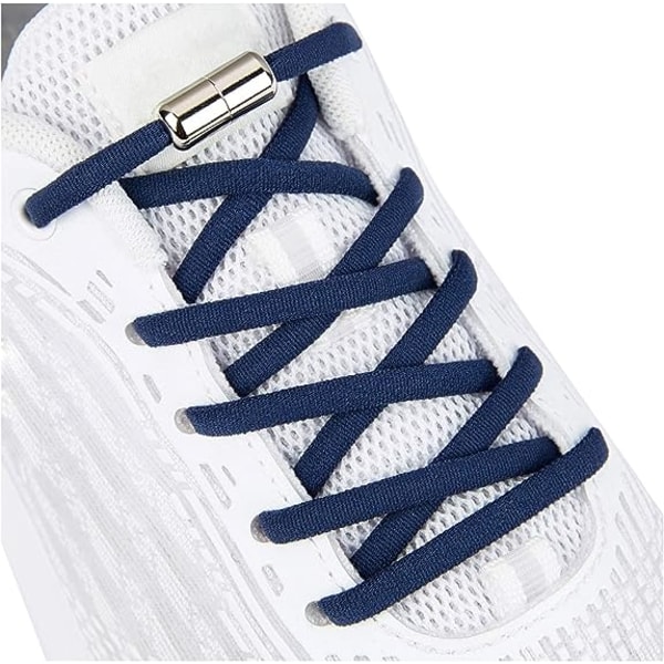 Elastiska skosnören för barn och vuxna sneakers, elastiska skosnören utan knytband navy blue