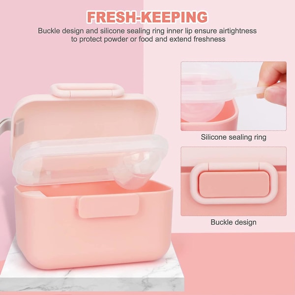 2PCS Baby Mjölkpulver Dispenser, 800ml+400ml Formula Mjölkpulver Dispenser Pot（stil 1）