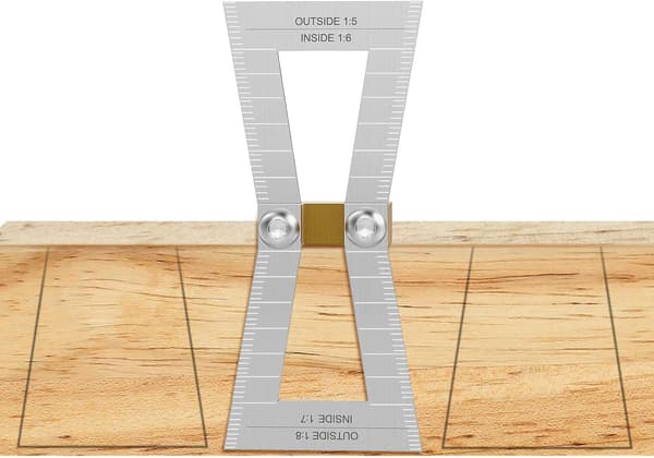 Dovetail Guide Tool i rustfritt stål med skala, størrelse 1:5-1:6 og 1:7-1:8