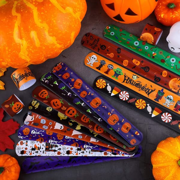 Halloween Slap Armbånd Leker Assorterte Snap Armbånd 48 Stk
