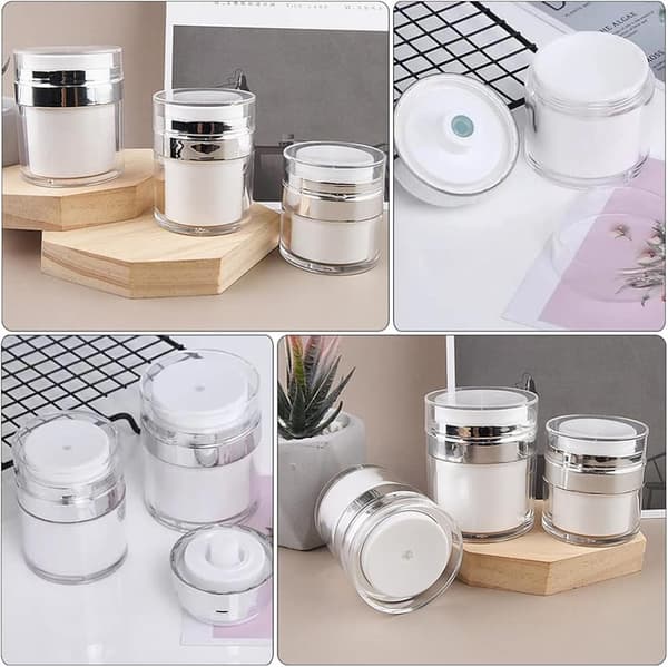 30 ML 2-pack tomma kosmetiska burkar behållare påfyllningsbara luftfria lotionburkar med lock 30ml