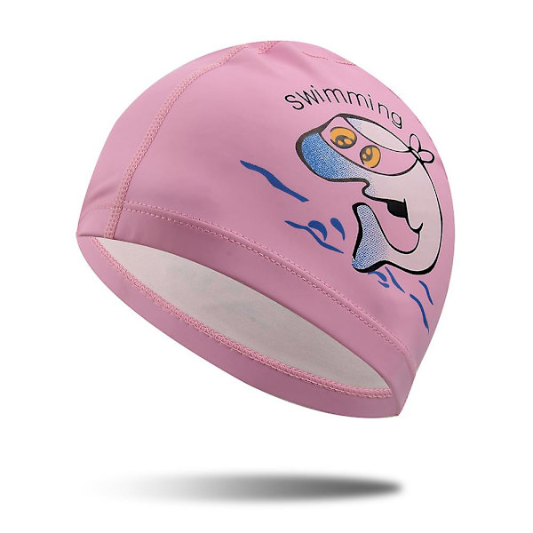 Badmössa stryper inte huvudet på pojkar och flickor, tecknad mönster solskydd（rosa） Pink