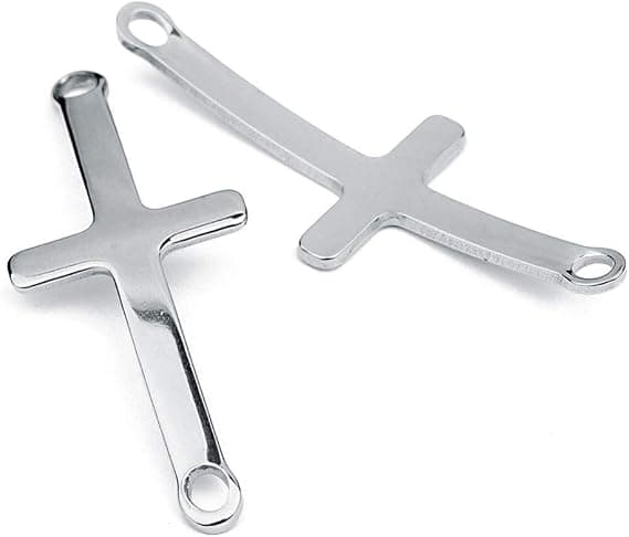 Krysskoblinger Charms, 10 stk rustfritt stål Dobbelthulls metallkryssanhengskoblinger