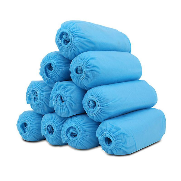 100 st engångsöverskor i non-woven-tyg, andningsbara, dammtäta, halkfria (ljusblå) light blue