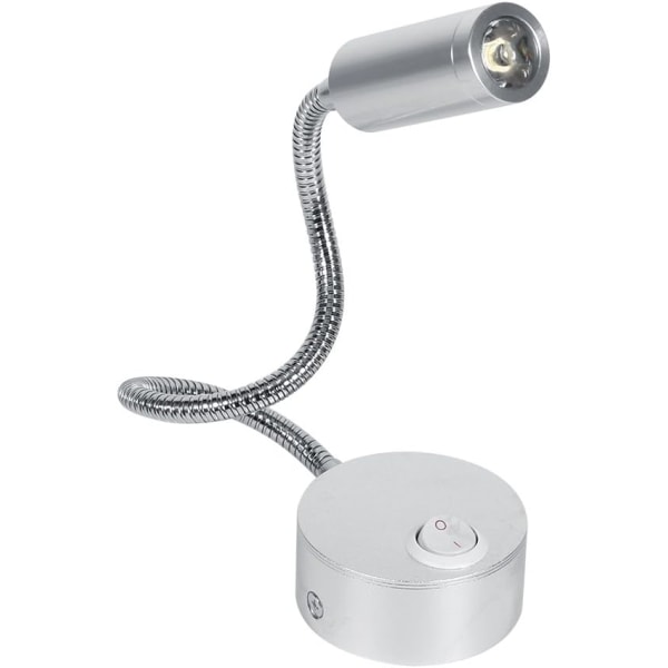LED-sängläslampa Flexibel svanhalsslang Sänglampa (6500K Cool White-3W)