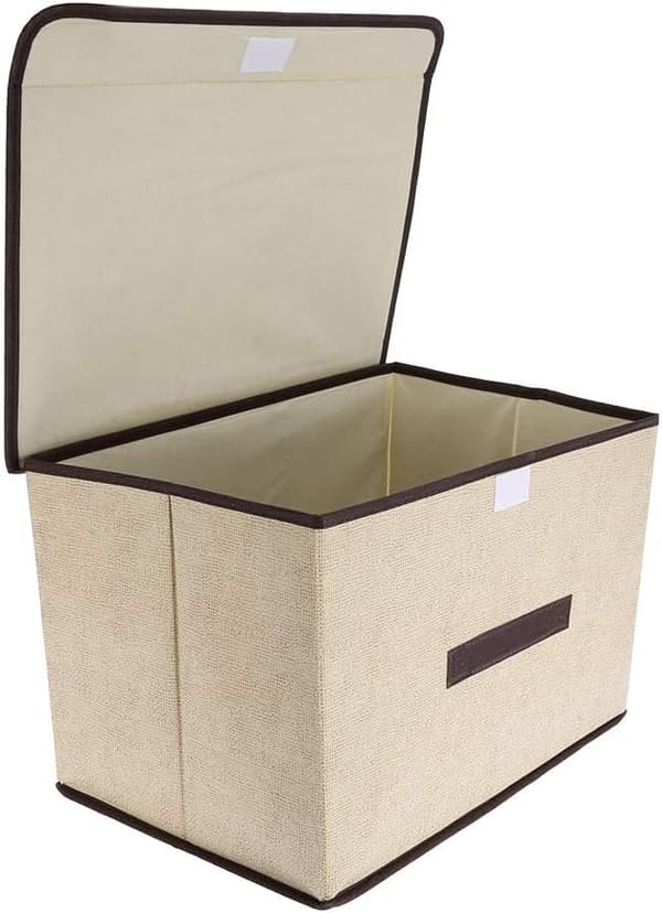 2 stk./sæt stofopbevaringskasser med låg, foldbar opbevaringskube