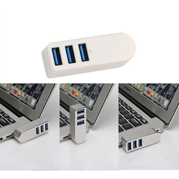 USB 3.0-hubb, USB splitter, aluminium 3-portars mini USB 3.0-hubb, datahubb