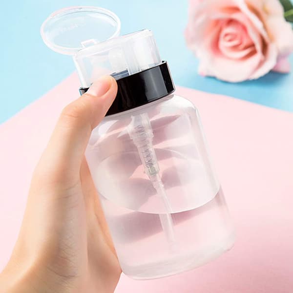3 stk. 200 ml Push Down Låsbar Pumpedispenserflaske til neglelak og makeupfjerner