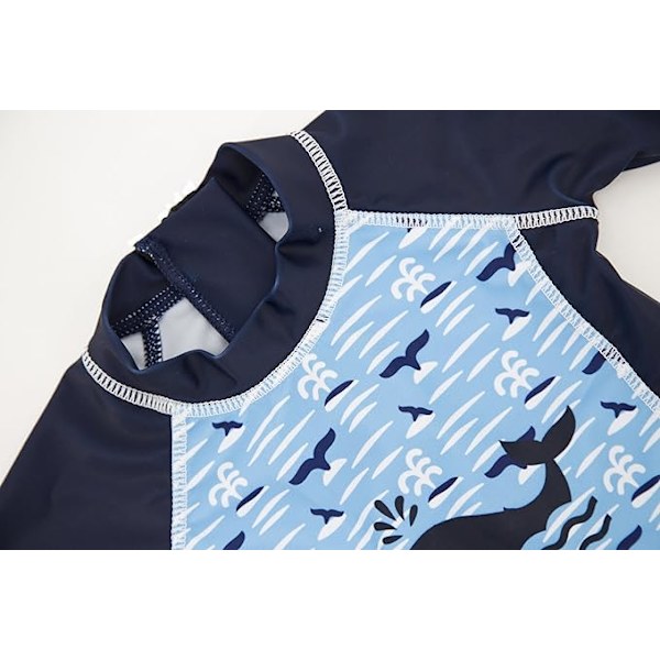 Pojkars badkläder med dragkedja, solskydd, badkläder (blå 9M) Blue size 1