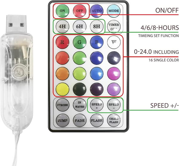 USB farveskiftende fe-lys LED RGB indendørs blinkende lys med timer