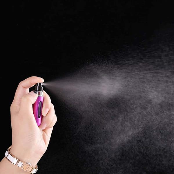 Bärbar Mini Påfyllningsbar Parfymförstövare Flaska Spray, Doftpumpfodral för Resor 4 st Pack 5ml
