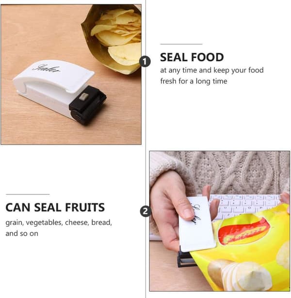 Mini håndholdt bærbar poseforseglingsmaskine til vakuumpakker og chipsposer