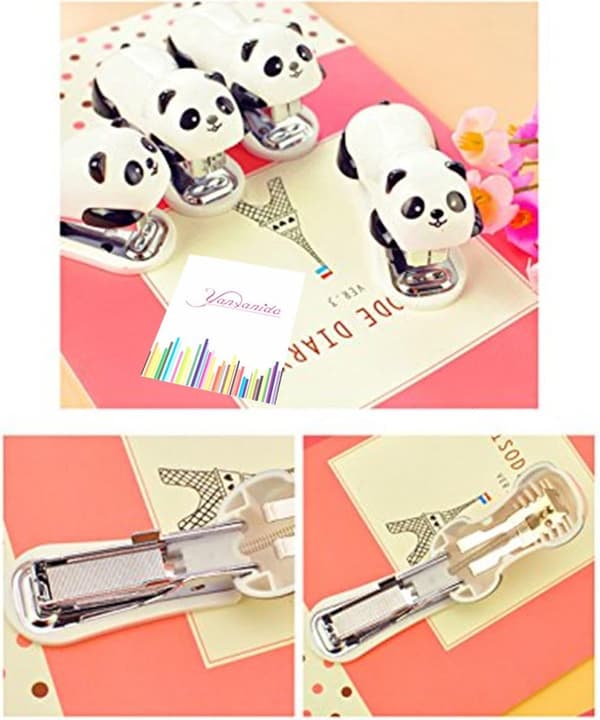 Mini Panda Skrivebordsstifter med 1000 stk. nr. 10 stifter og binders