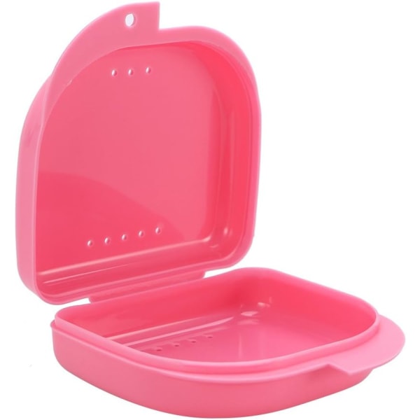 Bärbar Flip Snap Braces Retainer Förvaringsbox Protesplaceringsbox (rosa) Pink