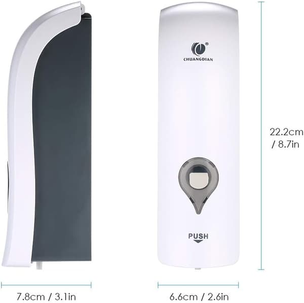 Såpedispenser, 300 ml borefri dusjdispenser veggmontert baderomsgel sjampodispenser