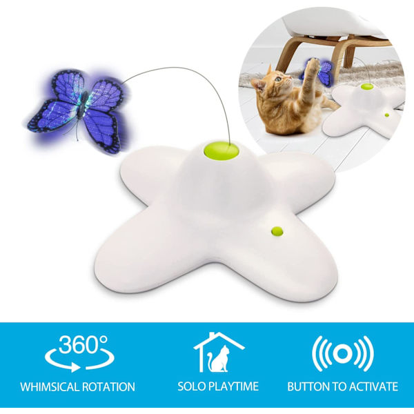 Interaktiv Flutter Bug Cat Butterfly Leksak med Två Utbyten