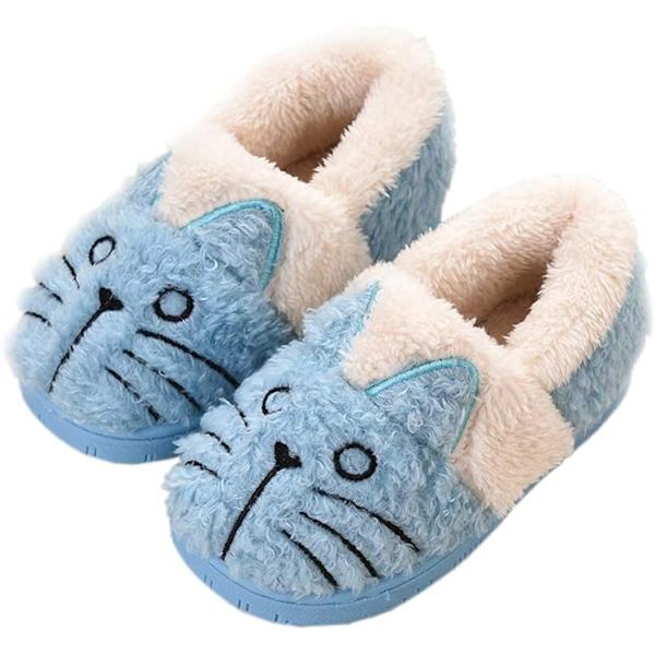 Vinter Cartoon Plysch Bomull Barn Varma Katt Mjuka Tofflor(15.5cm)