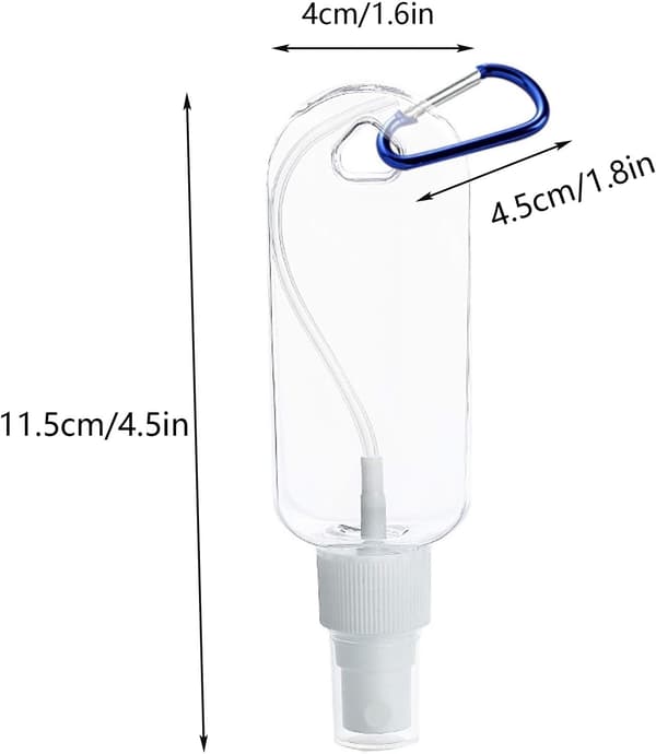 10 stycken 50 ml bärbara reseflaskor, flip-lock plastflaskor, med karbinhake reseflaskor